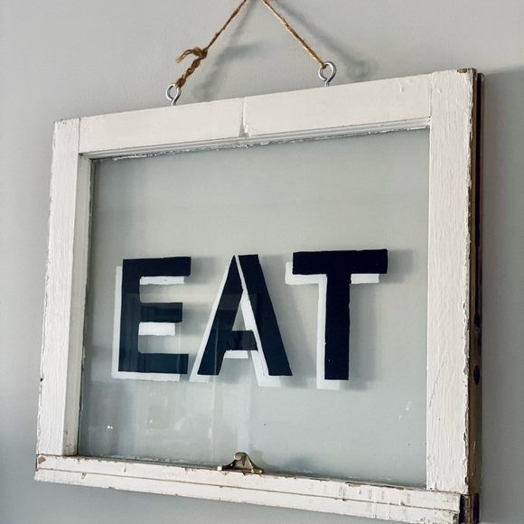 Antique Farm House Window painted “EAT” - Picture 2 of 5